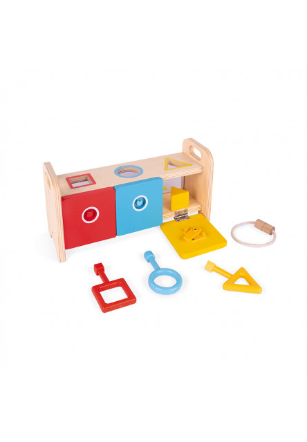 vkladanie a triedenie s kľúčikmi a zámkami séria Montessori