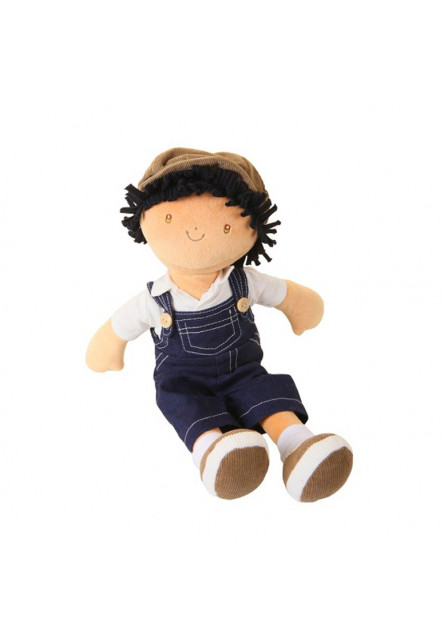 Látková bábika - chlapec 38 cm (Joe – modré džínsové nohavice na traky) Bonikka