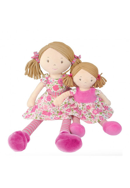 Látková bábika 41cm (Fran – ružové šaty)