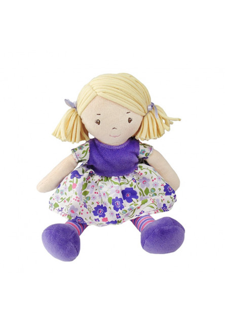 Látková bábika 26cm (Malá Peggy – fialové šaty)