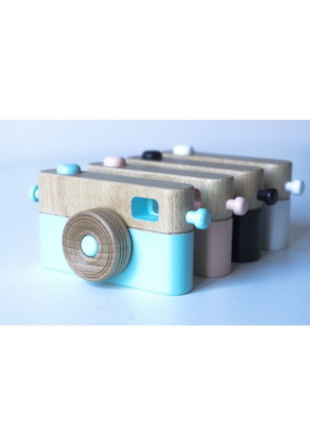 Detský drevený fotoaparát PixFox modrý