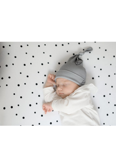 Detské čiapky 2-4 mesiace - súprava dvoch kusov pastelová sivá / pastelová mintovou