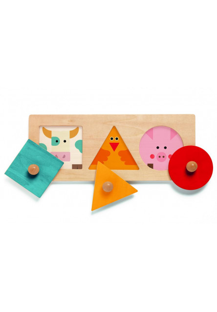 Formabasic: vkladanie geometrických tvarov s úchytkami (prvá edukatívna hračka) DJECO