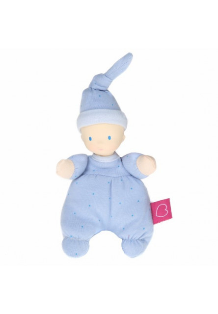 Mini bábika miláčik - 15cm (kvietkovaná modrá čiapka)