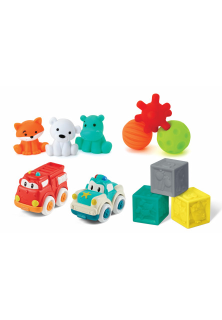 Sada senzorických hračiek s autíčkami a zvieratkami Infantino