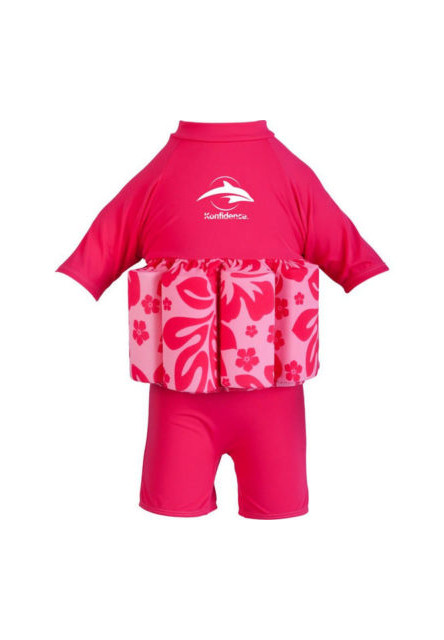 Floatsuit Plavky na učenie plávania Pink Hibiscus 1-2r Konfidence