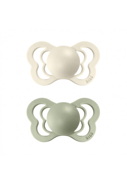 Couture ortodontické cumlíky zo silikónu 2ks - veľkosť 2 (Ivory / Sage)