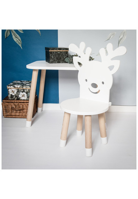 Detská stolička Jeleň farba: biela