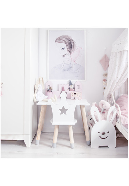 Detská stolička Korunka a hviezdička farba: biela