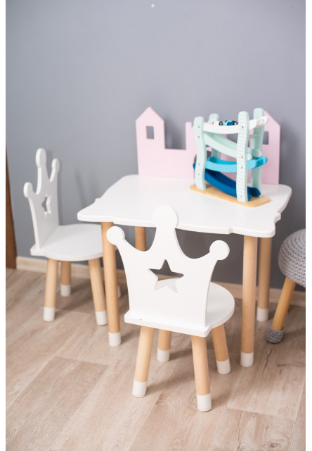 Detská stolička Korunka a hviezdička farba: biela
