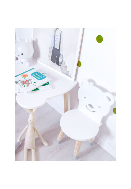 Detská stolička Medvedík farba: biela