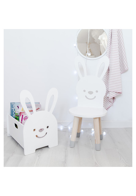 Detská stolička Zajačik farba: biela
