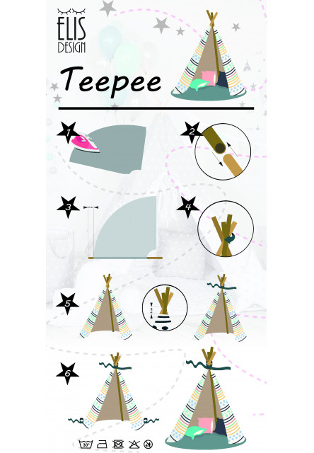 Teepee stan set Sivý variant: standard